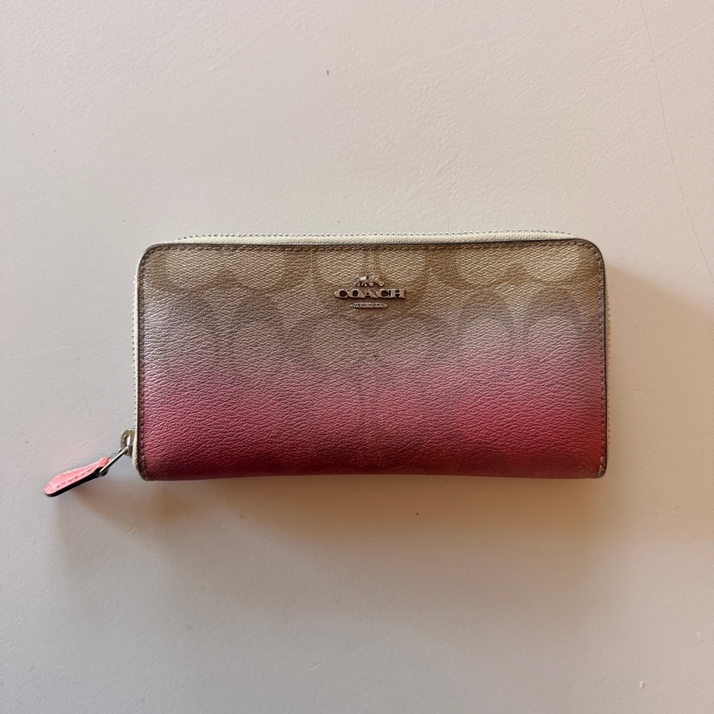 Coach Gradient Pink and Tan Wallet